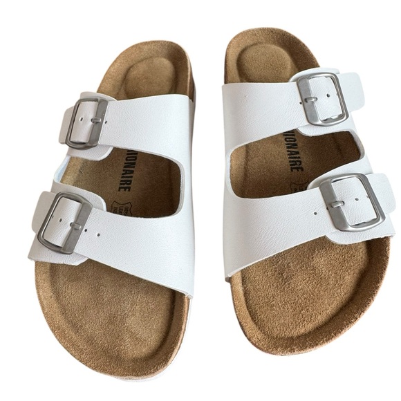 Cushionaire Lane Cork Footbed White Sandals Birkenstock Style Women’s 7 - Picture 8 of 11